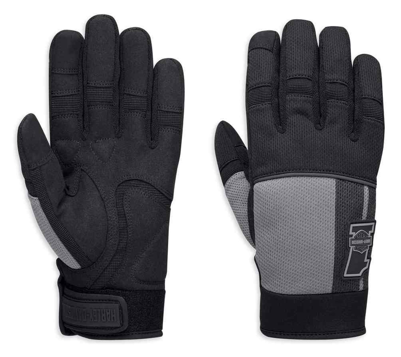 Harley-Davidson® Men's Stowell Mesh Full-Finger Gloves, Black & Gray ...