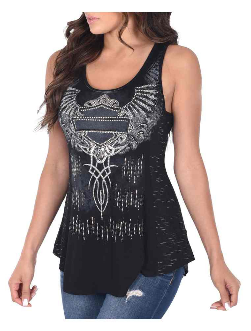 トップス Lindsay logo tops black Harley-Davidson® Women's Bar & Shield Sleeveless Tank Top
