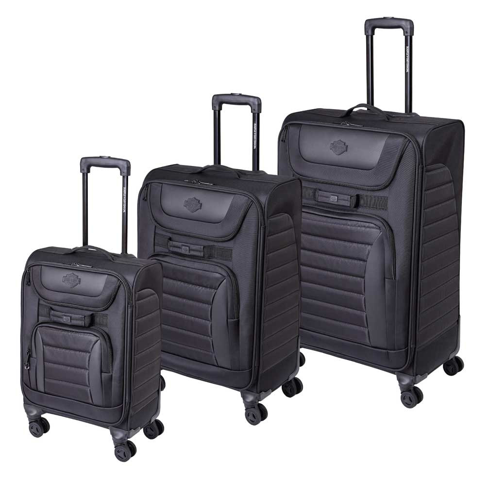 新品Harley-Davidson ボストン、キャリーバッグ 黒 Harley-Davidson® Onyx Quilted Wheeled Travel Luggage - Sleek