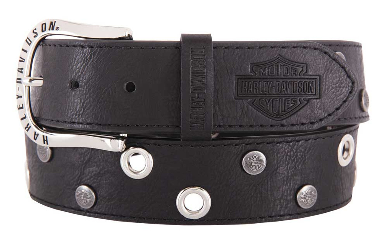 Harley-Davidson Women's Eclipse Genuine Leather Belt, Black HDWBT11656, Size: Small