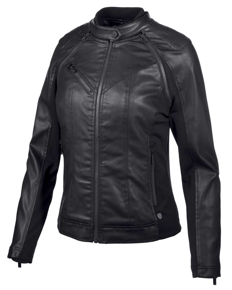 Harley-Davidson® Women's Coated Denim Convertible Jacket - Black