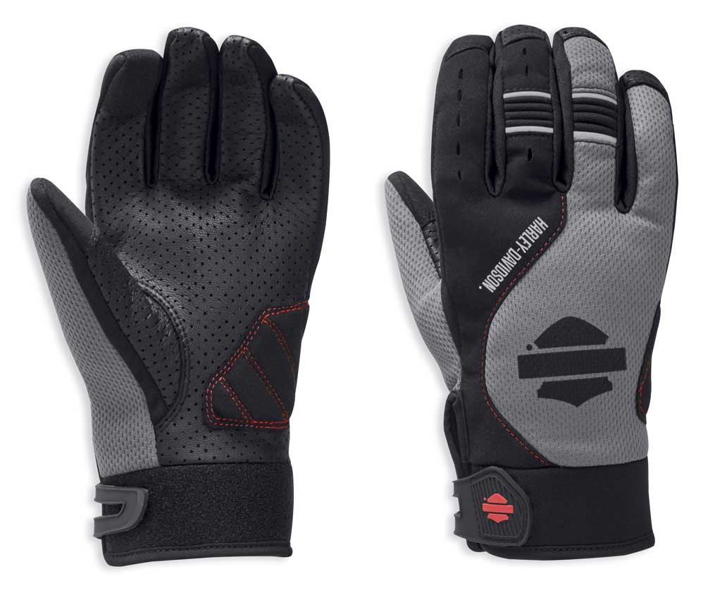 Harley-Davidson® Men's Grandview Mesh & Leather Full-Finger Gloves