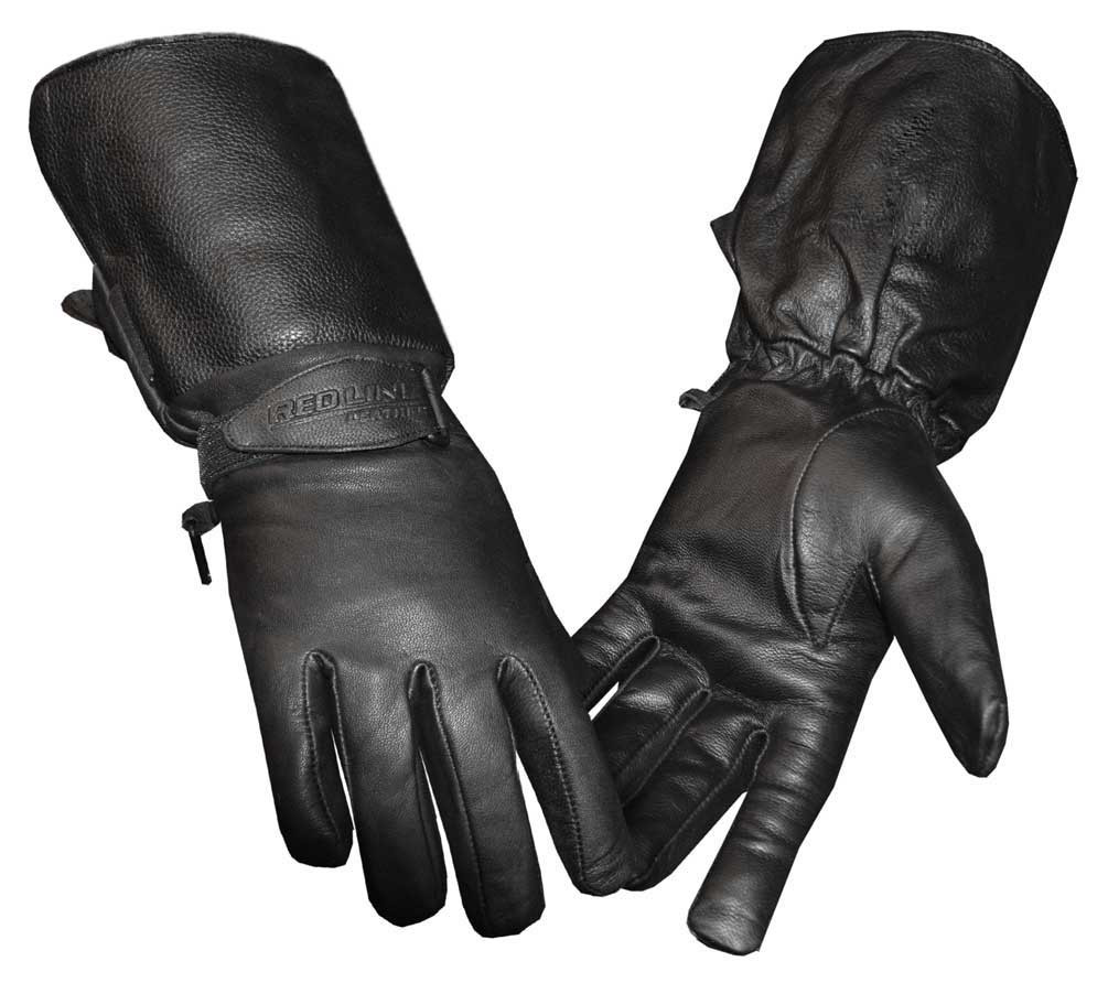 Redline Women's Full-Finger Gauntlet Leather Motorcycle Gloves