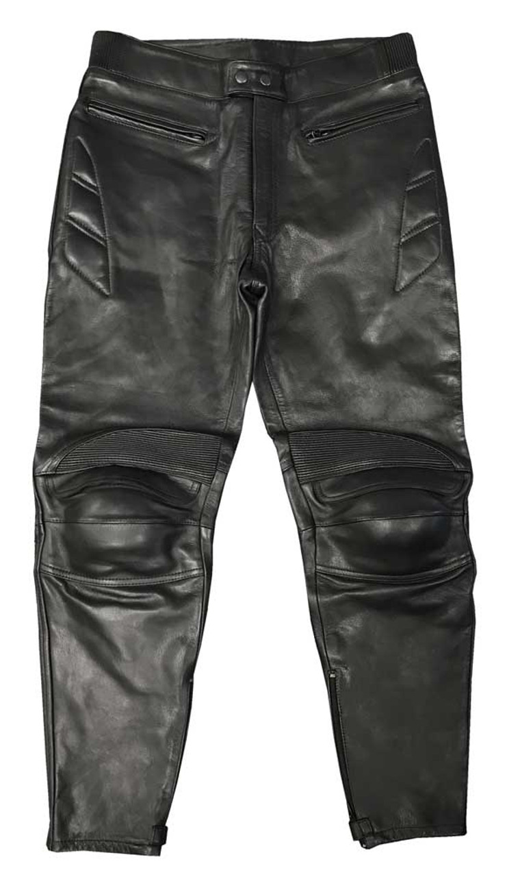 Vintage 70's Harley Davidson Black Leather Motorcycle Riding Pants Size 14  -  Canada