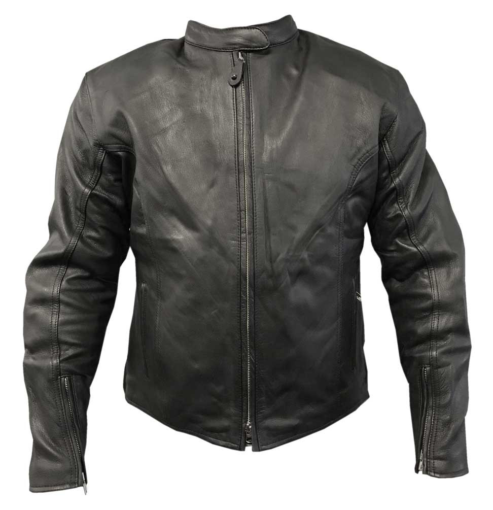 Redline Men's Classic Armor Cowhide Leather Motorcycle Jacket