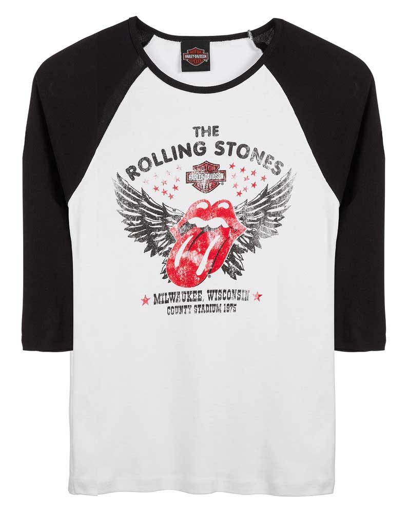 Harley-Davidson® Women's Rolling Stones Winged 3/4 Sleeve Raglan