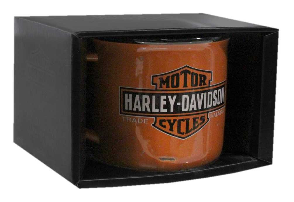 Harley-Davidson Campfire Tasse – 14 Oz (414 Ml), Steingut, Distressed Optik, Spülmaschinenfest