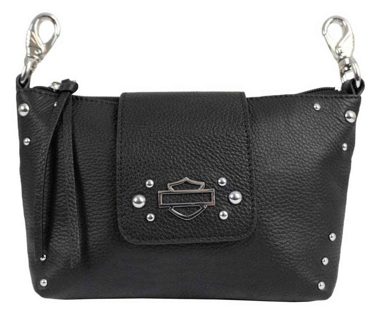 Buy HarleyDavidson Womens Studded Rider Leather Crossbody Purse Bag Black  at Amazonin