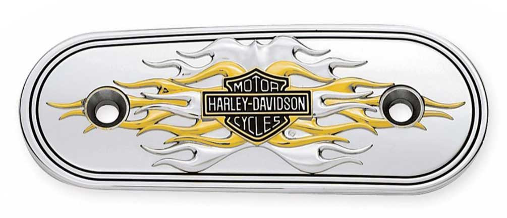 Harley-Davidson® Flames Gold & Chrome Air Cleaner Trim, Fits XL