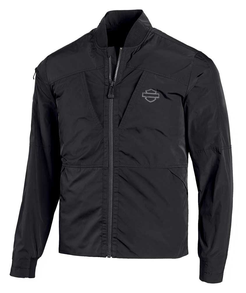 Harley-Davidson® Men's Woven B&S Slim Fit Casual Jacket - Black
