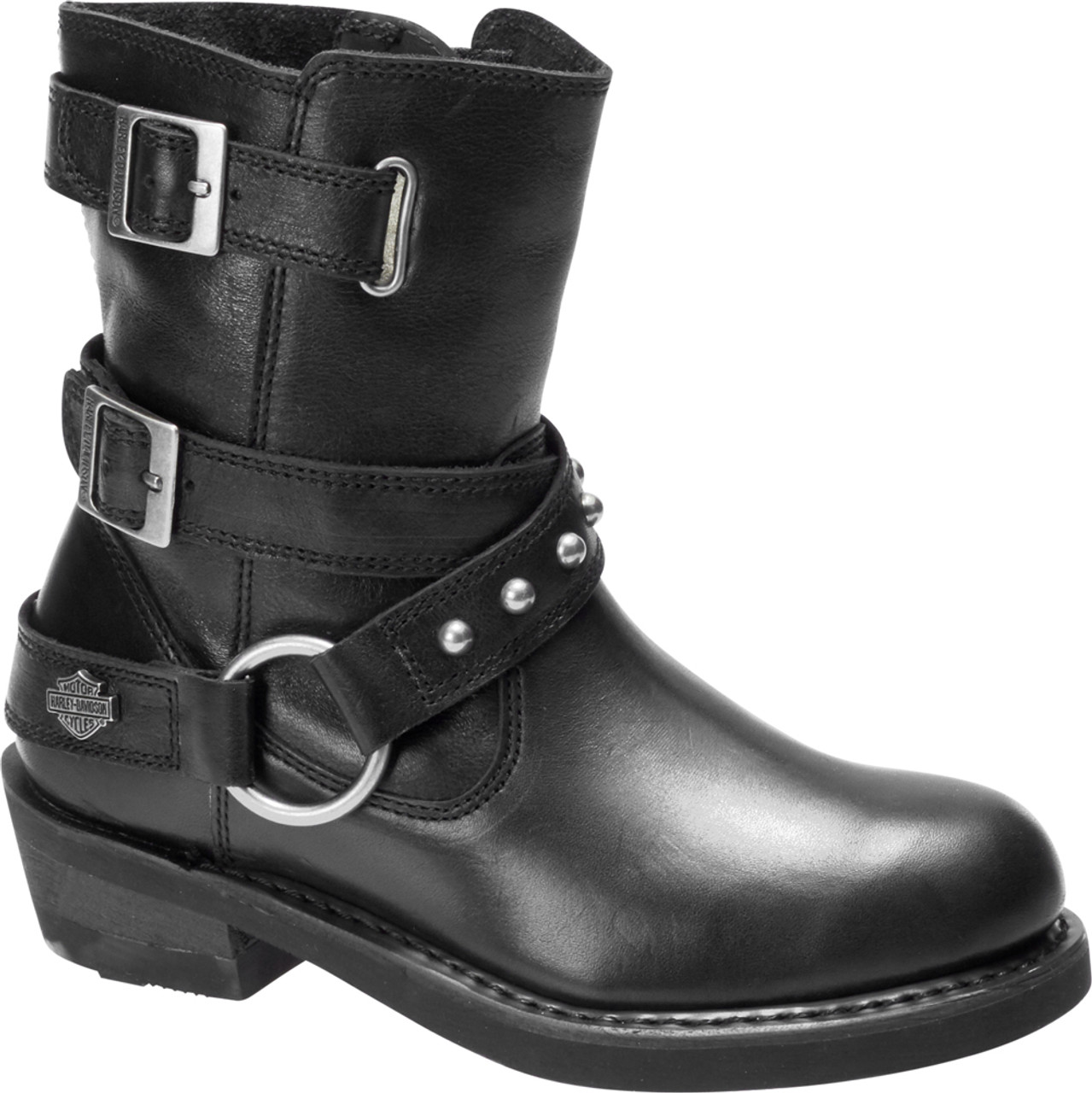 black motorcycle riding boots