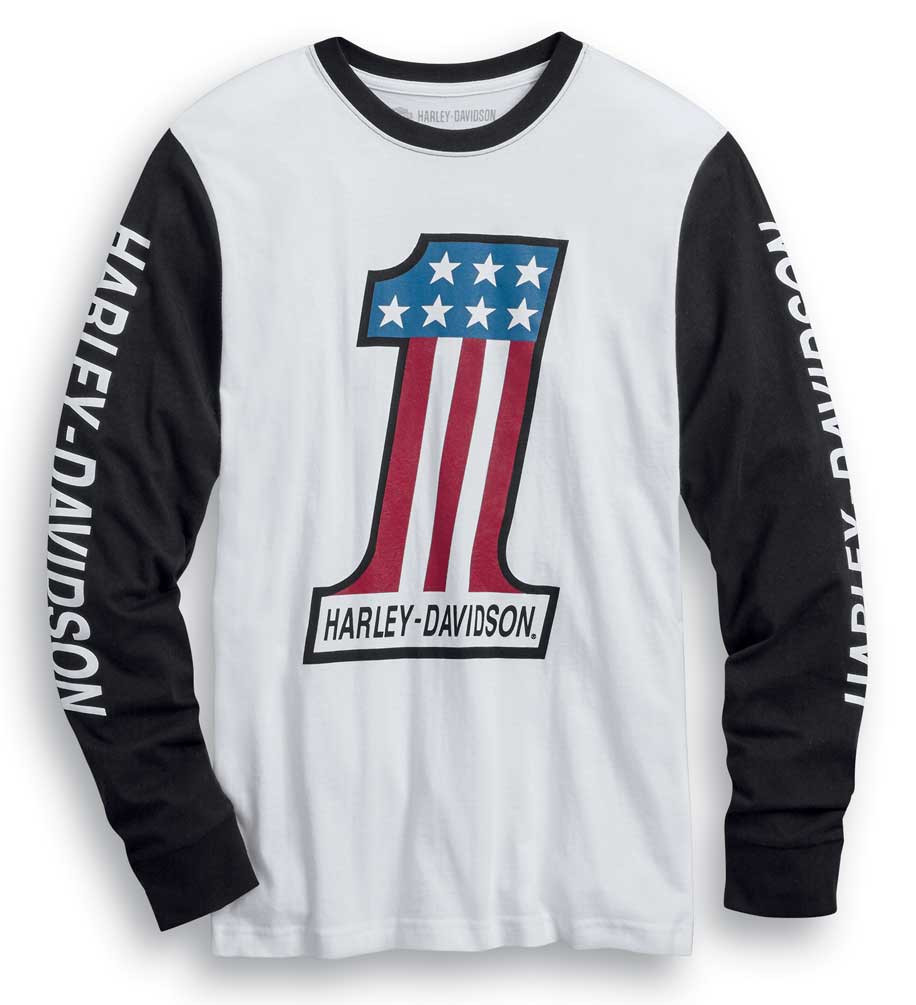 Harley-Davidson® Men's #1 Colorblocked Long Sleeve Slim Fit T
