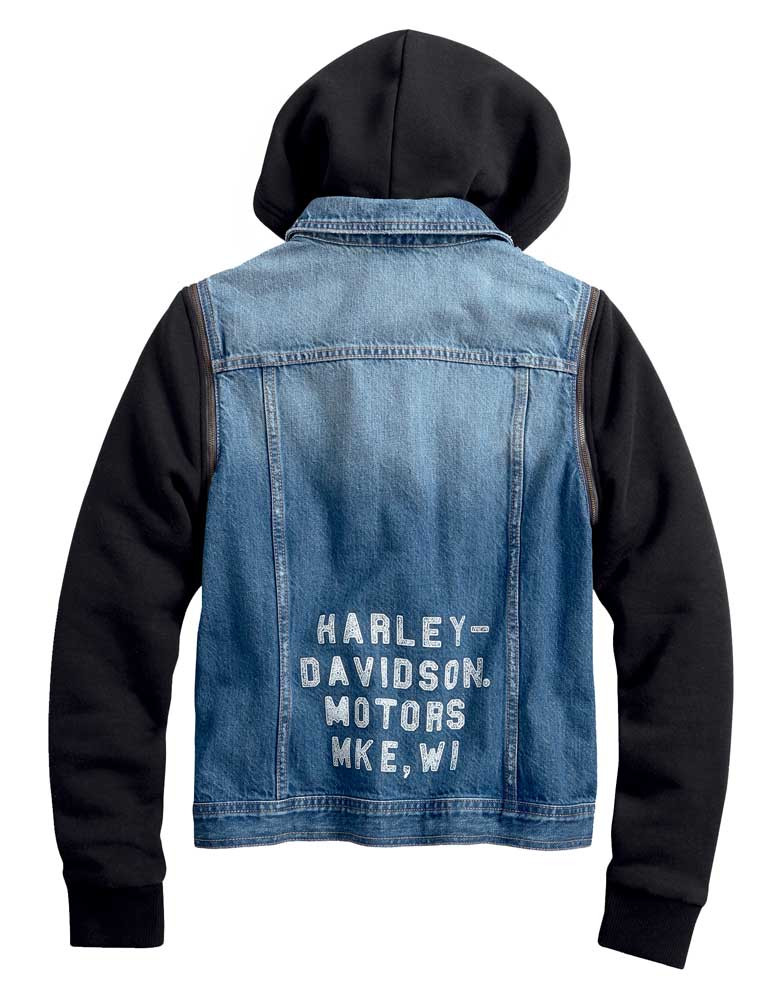 HarleyDavidson® Women's ZipOff Sleeve Denim Jacket Indigo Wash