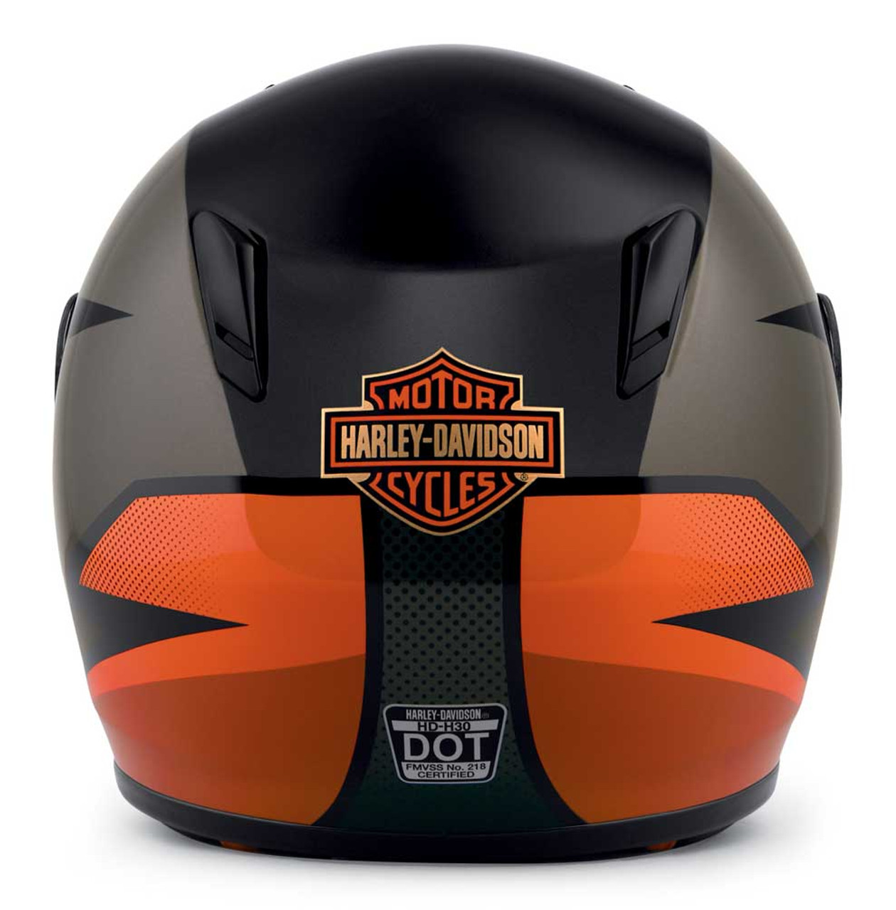 orange motorcycle helmet