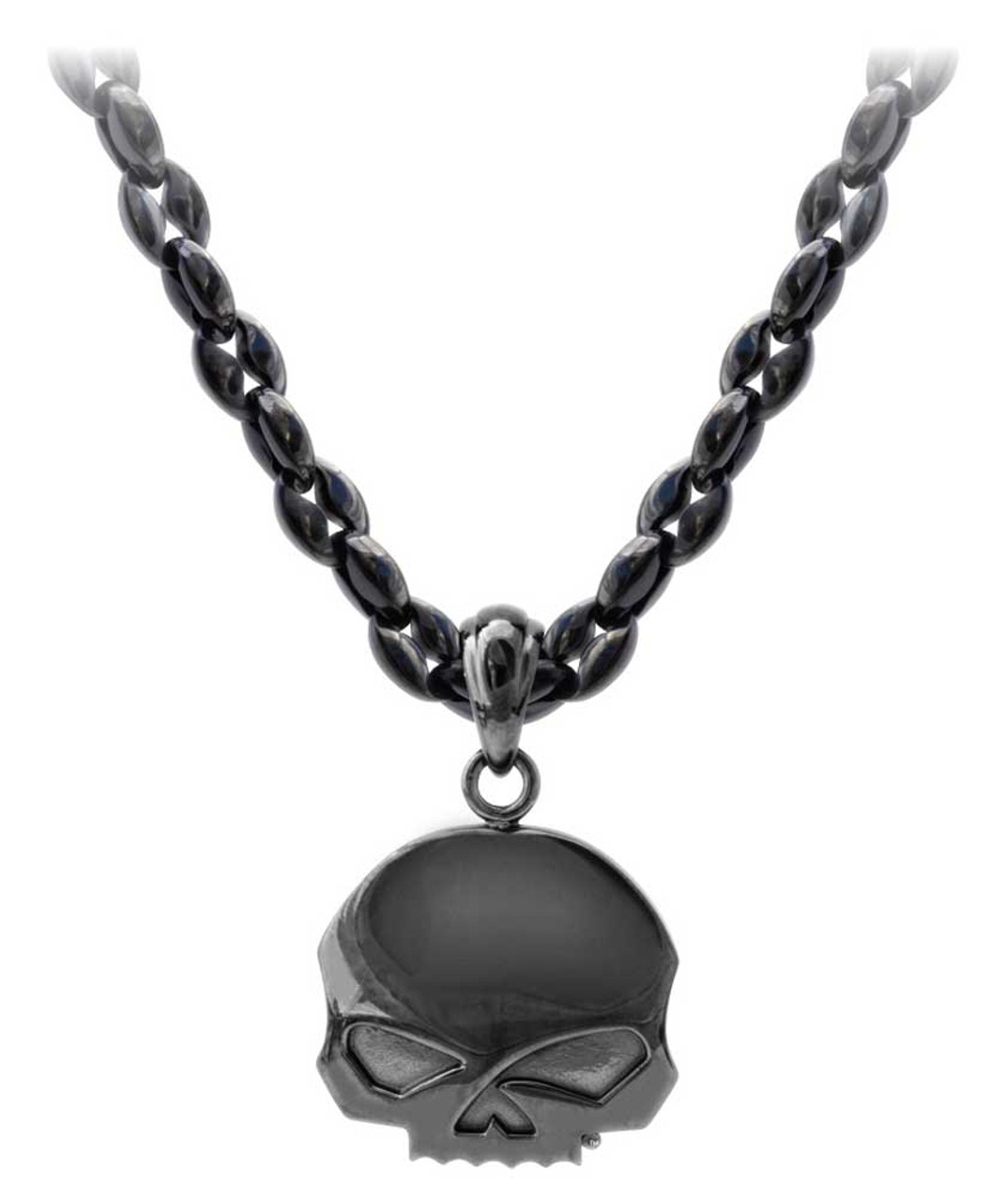 【Harley Davidson】Men's Blackout Willie G Skull Necklace Harley-Davidson® Men's Blackout Willie G Skull Necklace