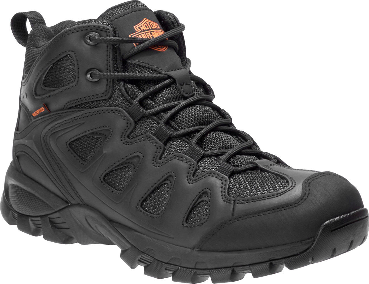 Harley-Davidson® Men's Woodridge Black Waterproof Leather Athletic