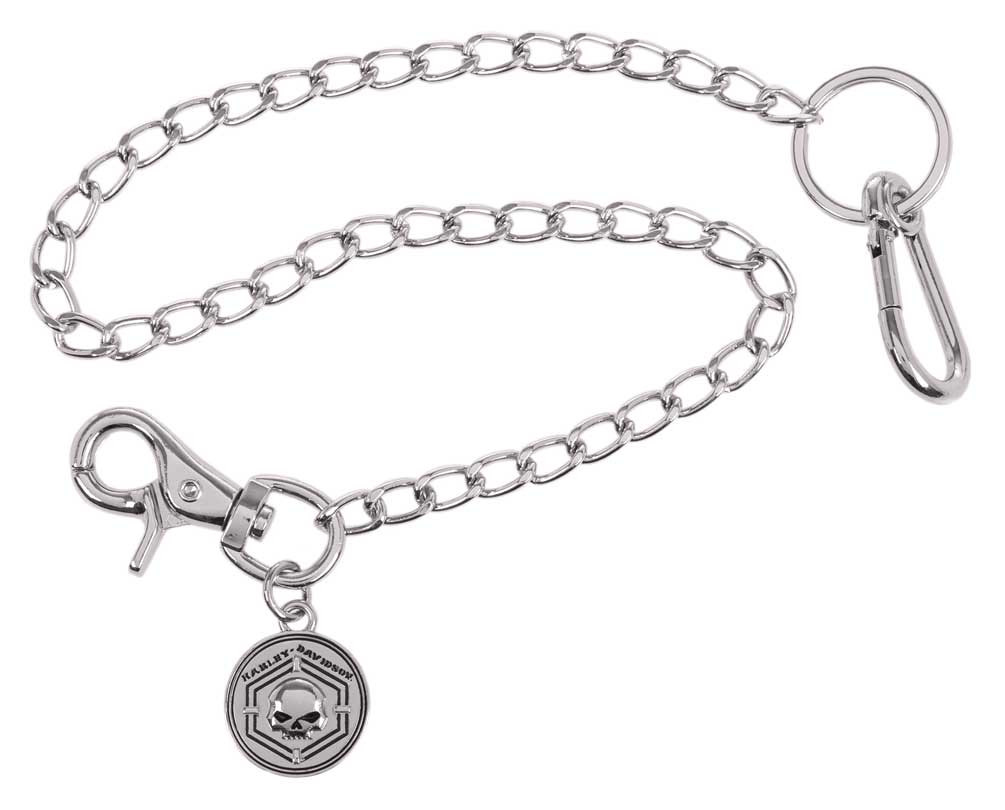 Harley-Davidson® Men's Willie G Skull 18 in Wallet Chain, Dark