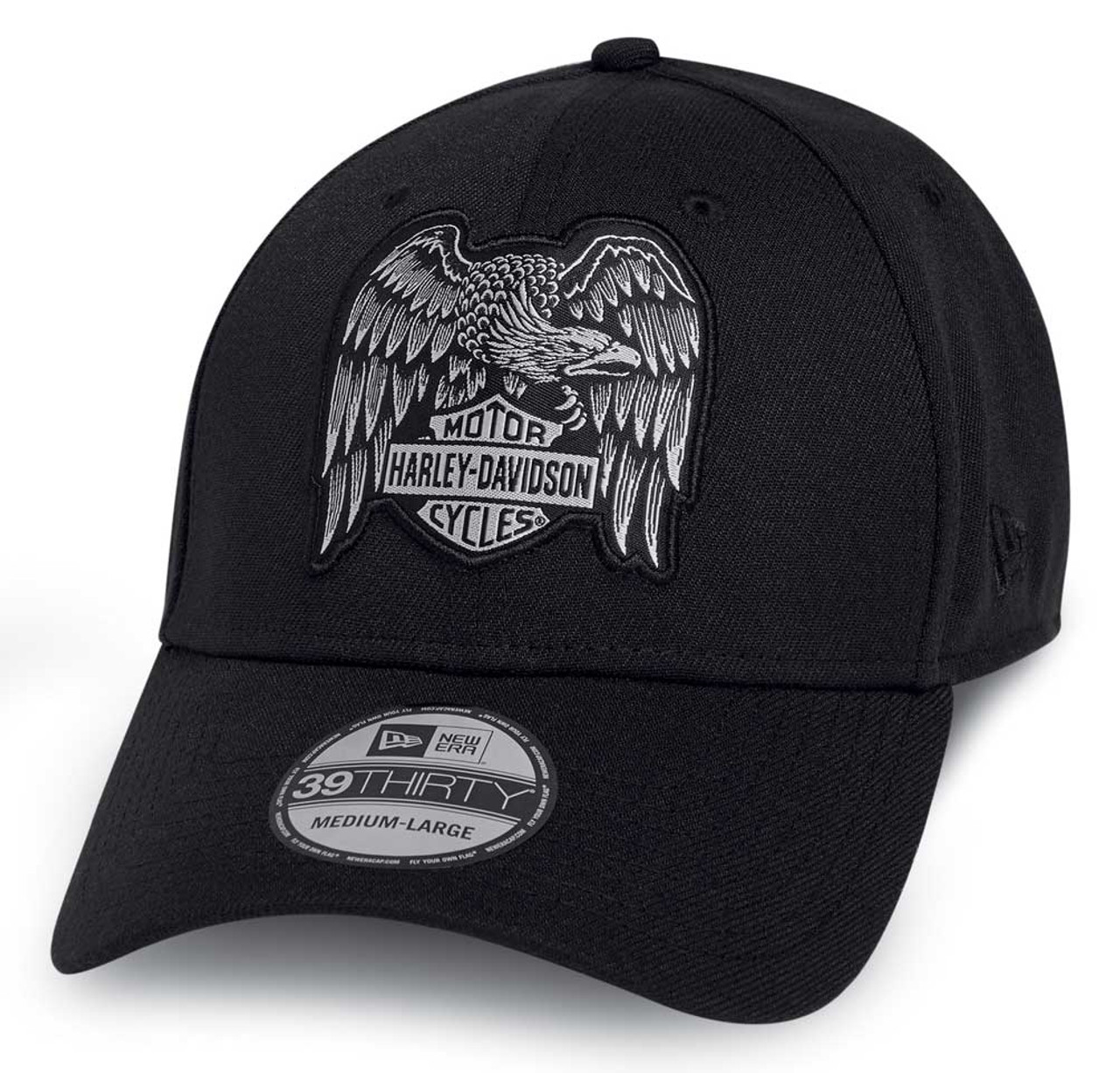 Harley-Davidson® Men's Heritage Eagle 39THIRTY Baseball Cap, Black