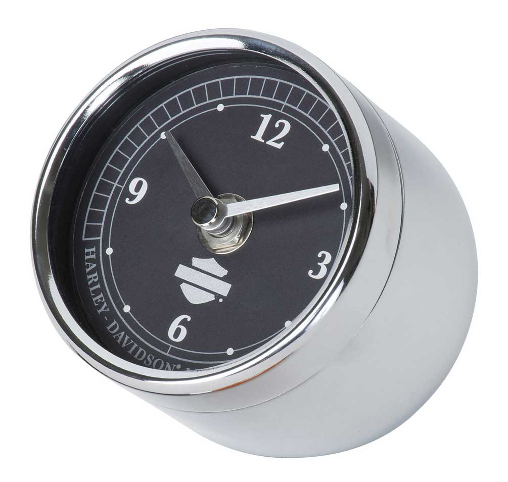 Harley-Davidson® Speedometer Desk Clock, Chrome Plated - 3.375 in
