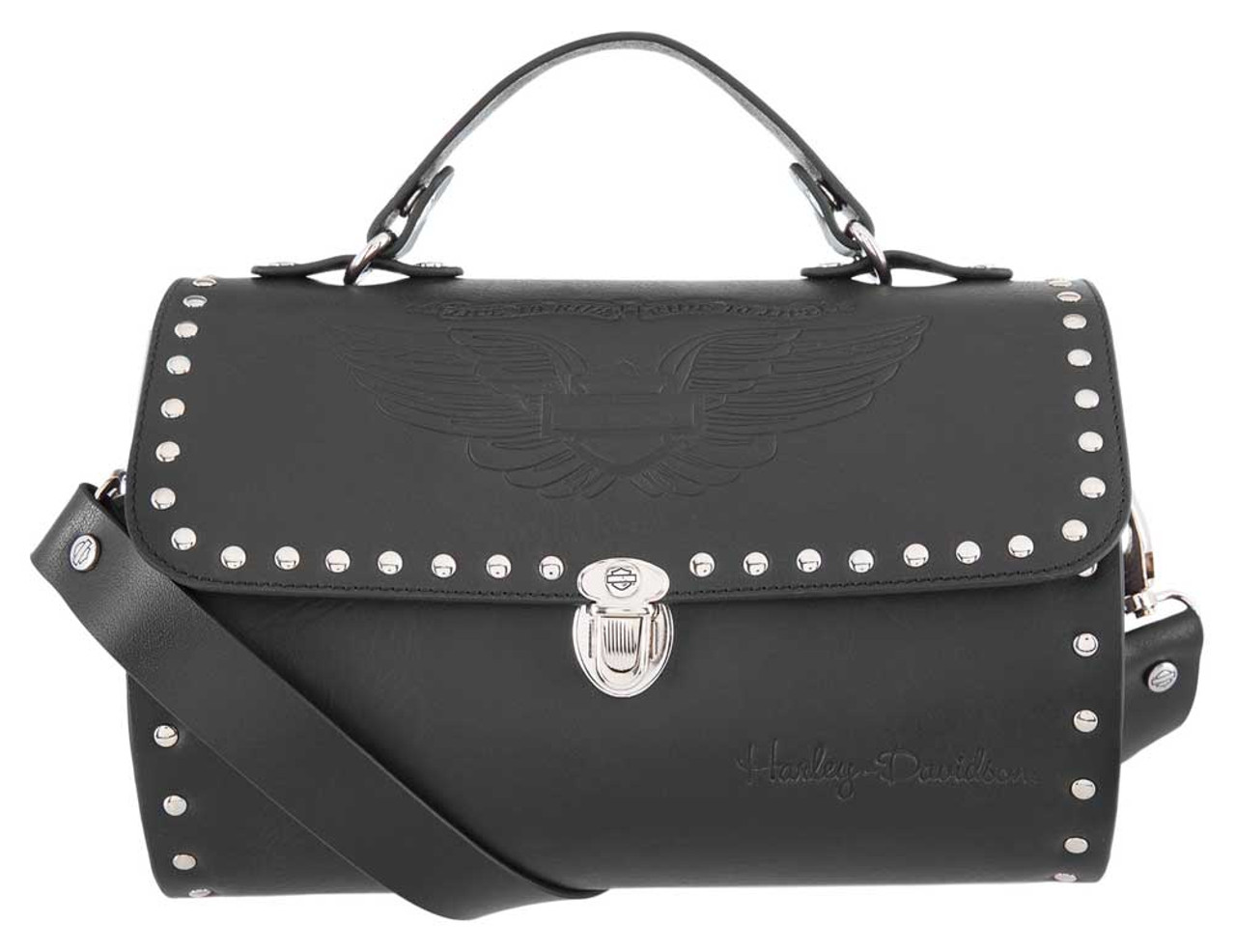 Harley-Davidson® Women's Winged B&S Leather Cylinder Purse