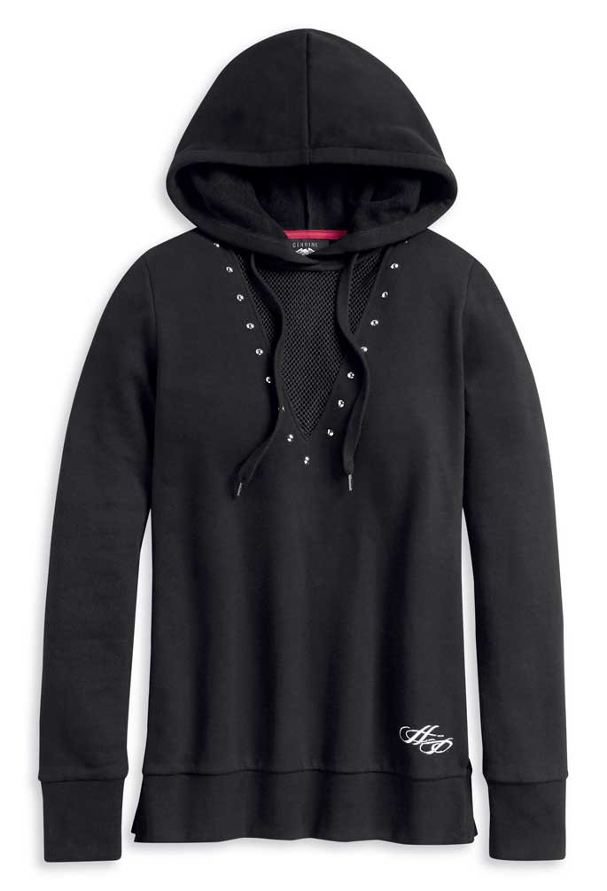 mesh pullover hoodie