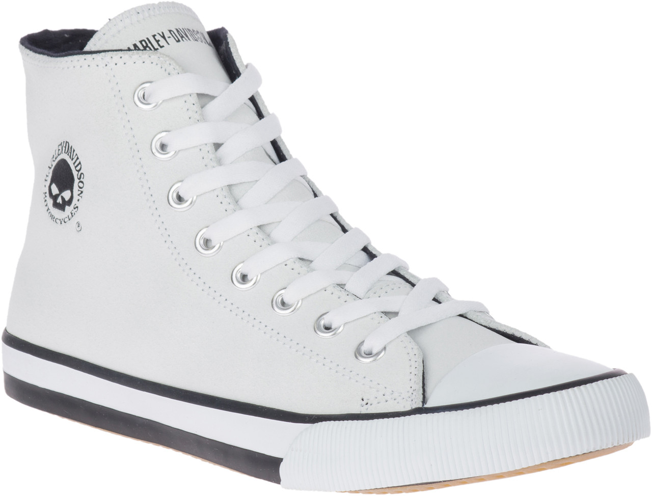 Harley-Davidson® Men's Baxter Hi-Top Logo Athletic White Leather