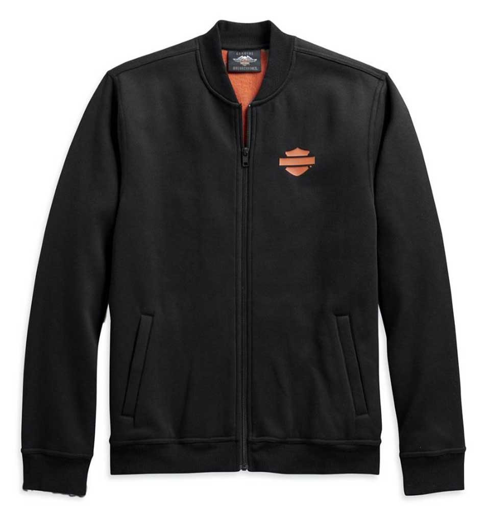 Harley-Davidson® Men's Vertical Stripe Fleece Casual Jacket, Black