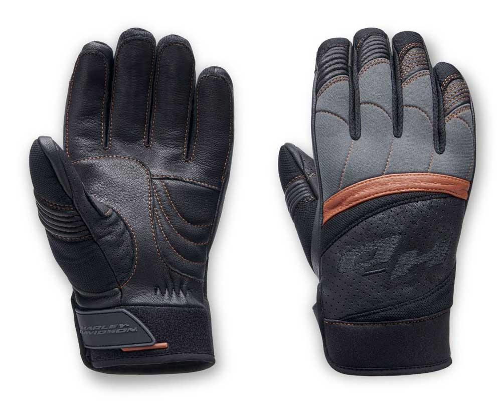 HarleyDavidson® Men's Killian Mixed Media FullFinger Gloves, Black