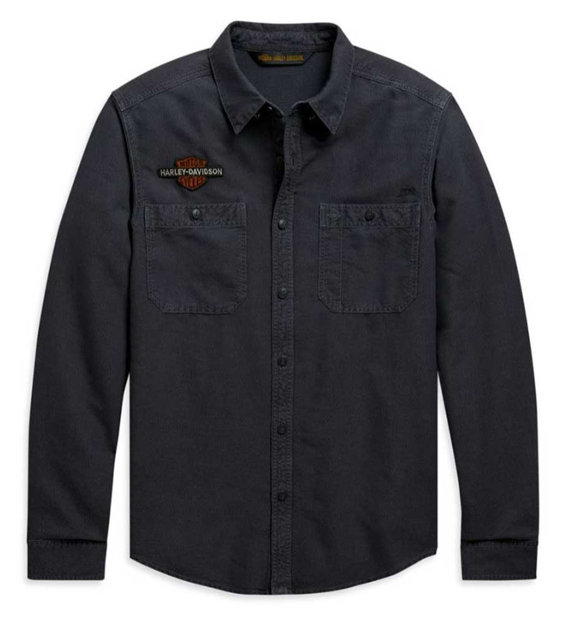 Harley-Davidson® Men's Vintage Eagle Long Sleeve Woven Shirt, Gray  99103-20VM