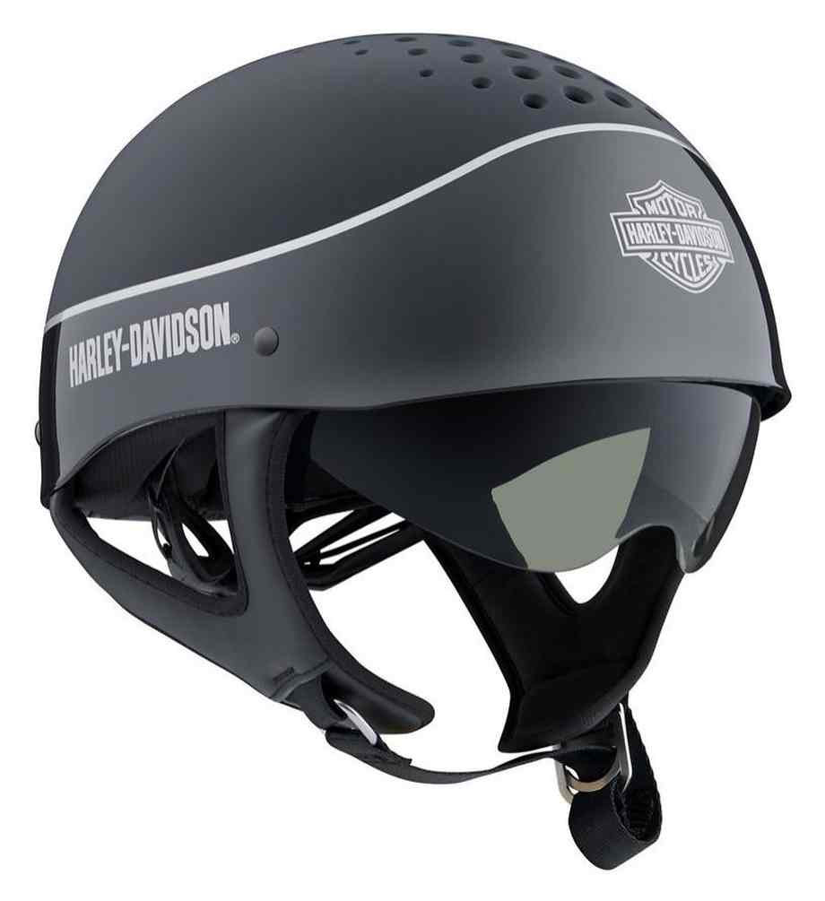 HarleyDavidson® Unisex Trenton B&S TwoTone B13 Half Helmet, Black