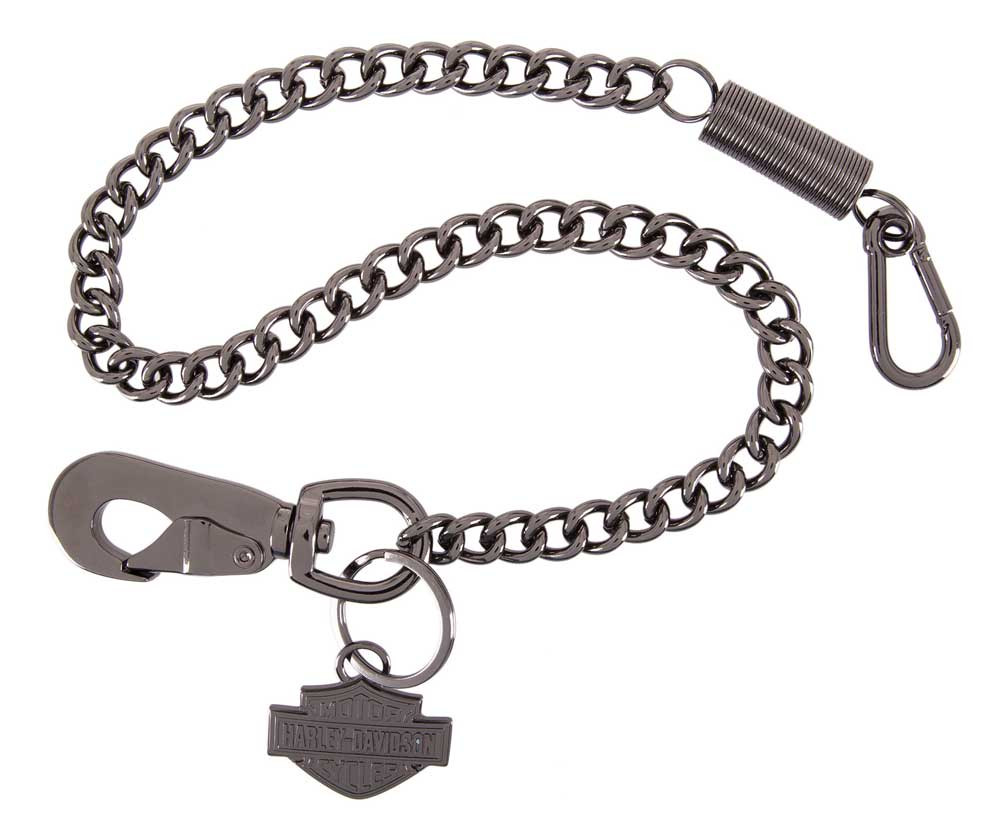 Harley-Davidson® Men's Gunmetal Bar & Shield 25 inch Wallet Chain