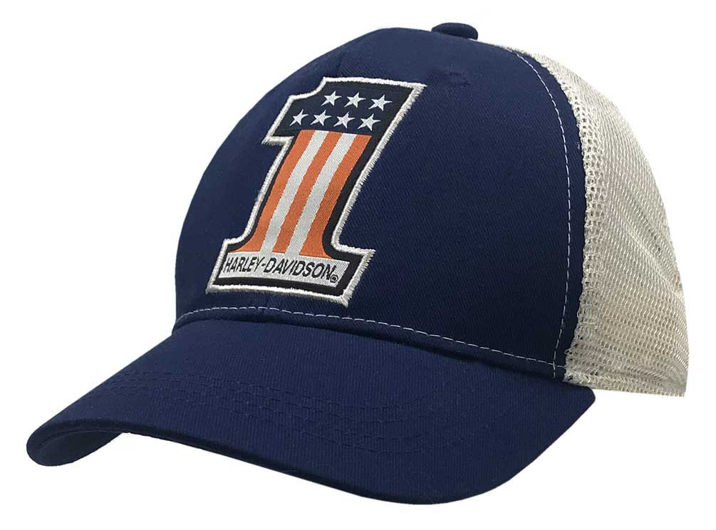 Harley-Davidson® Little Boys' Woven #1 Adjustable Trucker Baseball
