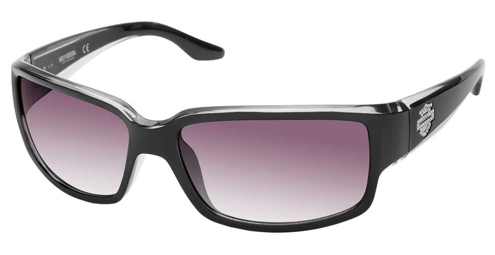 【50s】ハーレクイン Harley-Davidson® Women's Bejeweled B&S Sunglasses, Black Frame