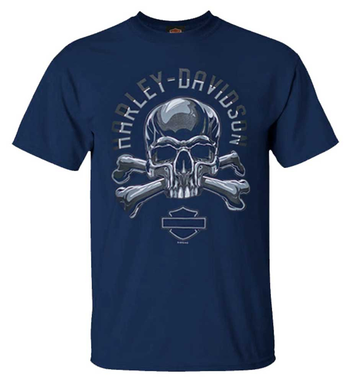 Harley-Davidson® Men's Chrome Skull & Bones Short Sleeve