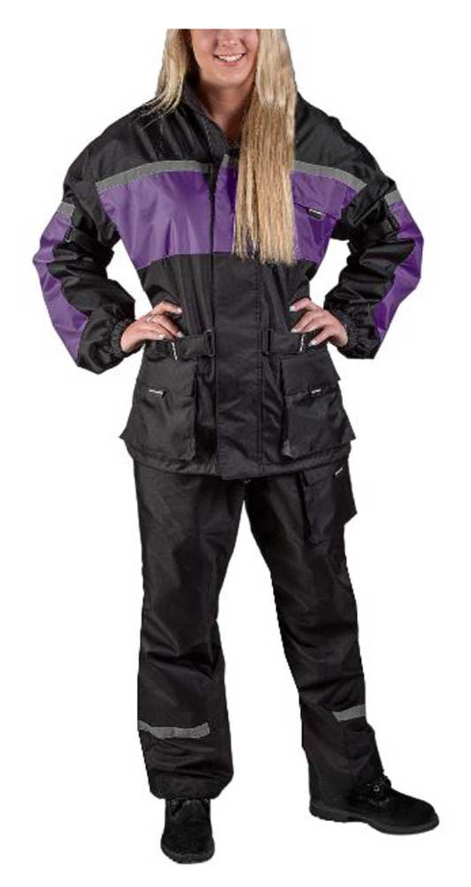 Fulmer Women's 452 Legacy Two-Piece Reflective Rain Suit - Black & Purple