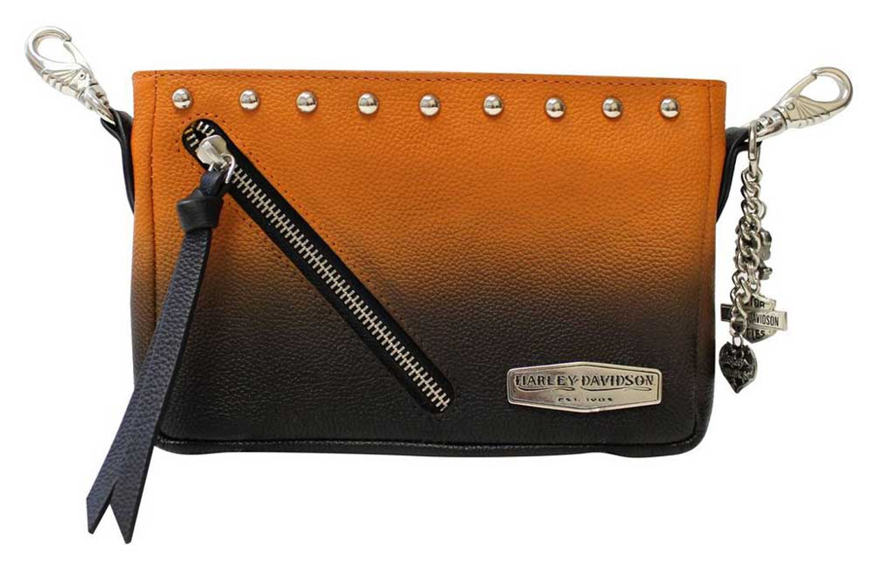 Harley-Davidson® Women's Ombre Effect Leather Crossbody Purse - Orange &  Black