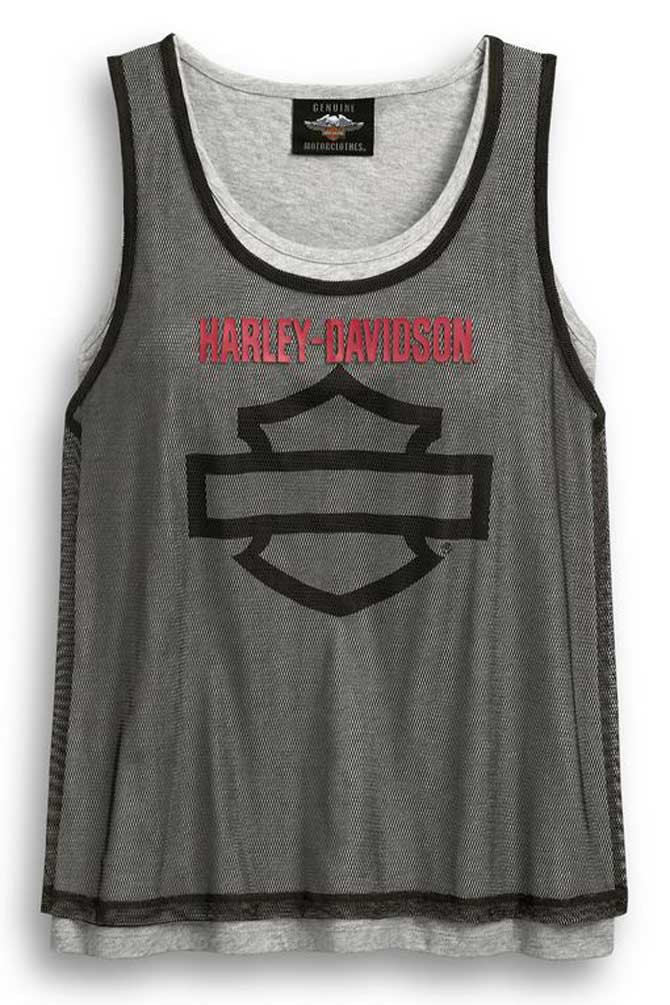 tank top with sheer overlay