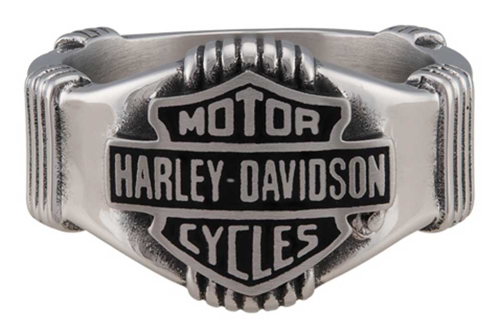 Harley-Davidson® Men's Nut & Coil Bar & Shield Ring Band