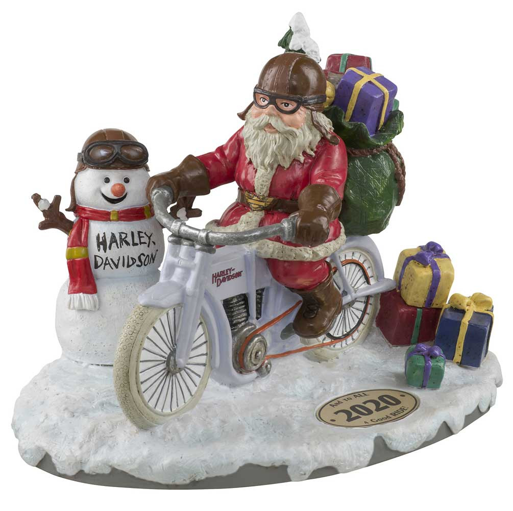 Harley-Davidson® Custom Sculpted 2020 Biker Santa & Snowman