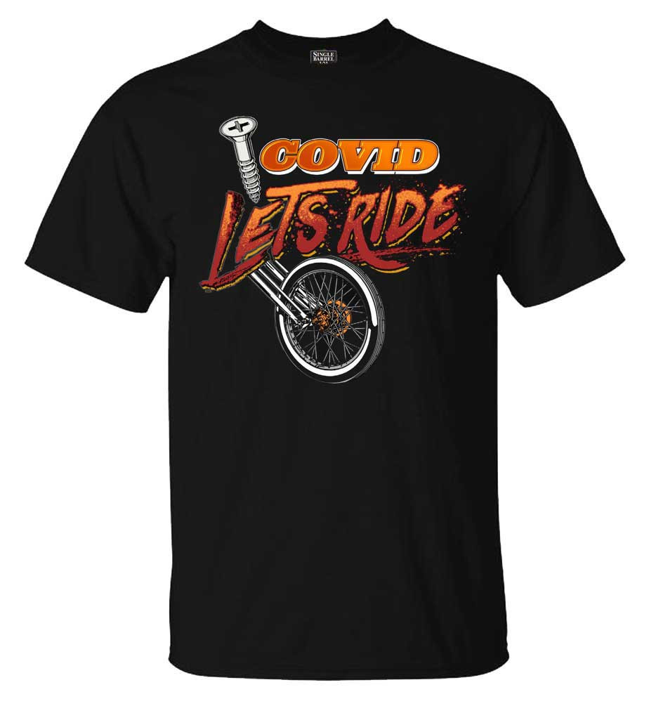Biker Mens Screw It Lets Ride Short Sleeve Crew-Neck T-Shirt