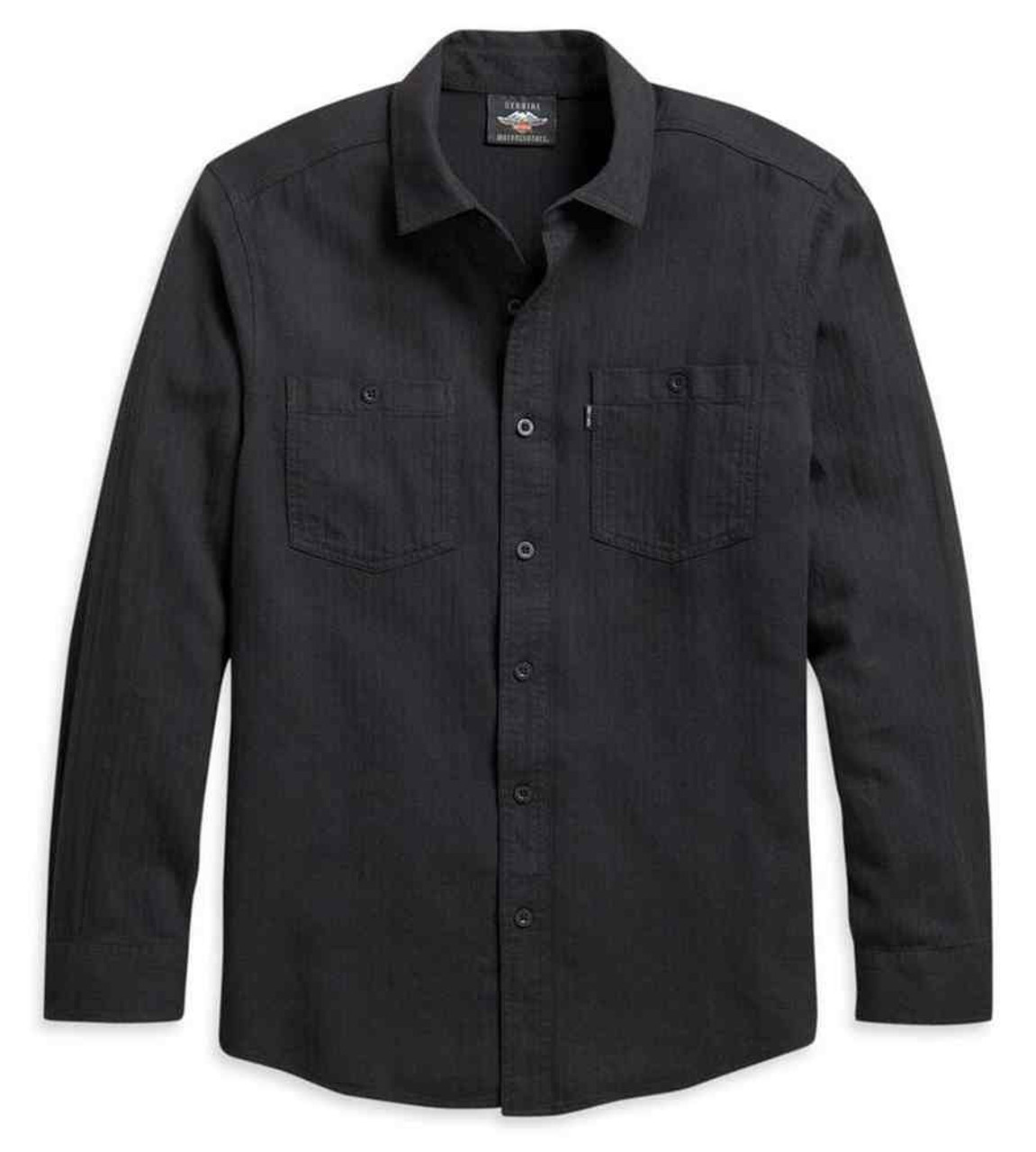 Harley-Davidson® Men's Two Pocket Long Sleeve Woven Shirt, Black 96203 ...