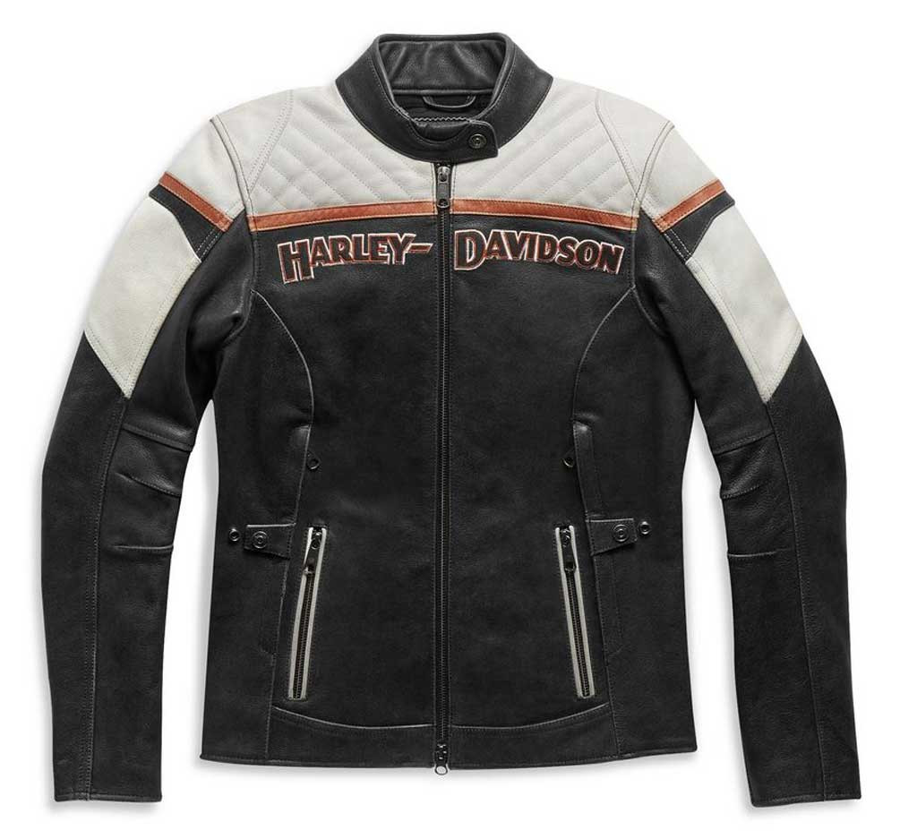 Harley-Davidson フード付きレザージャケット バックインブラックレザーバイカージャケット -ハーレーダビッドソン