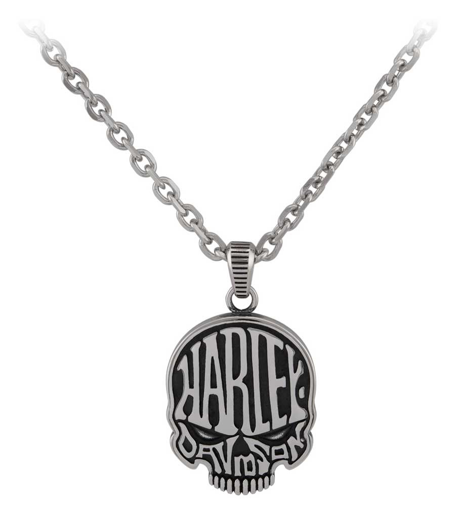Harley-Davidson® Men's Calavera Skull Stainless Steel Necklace