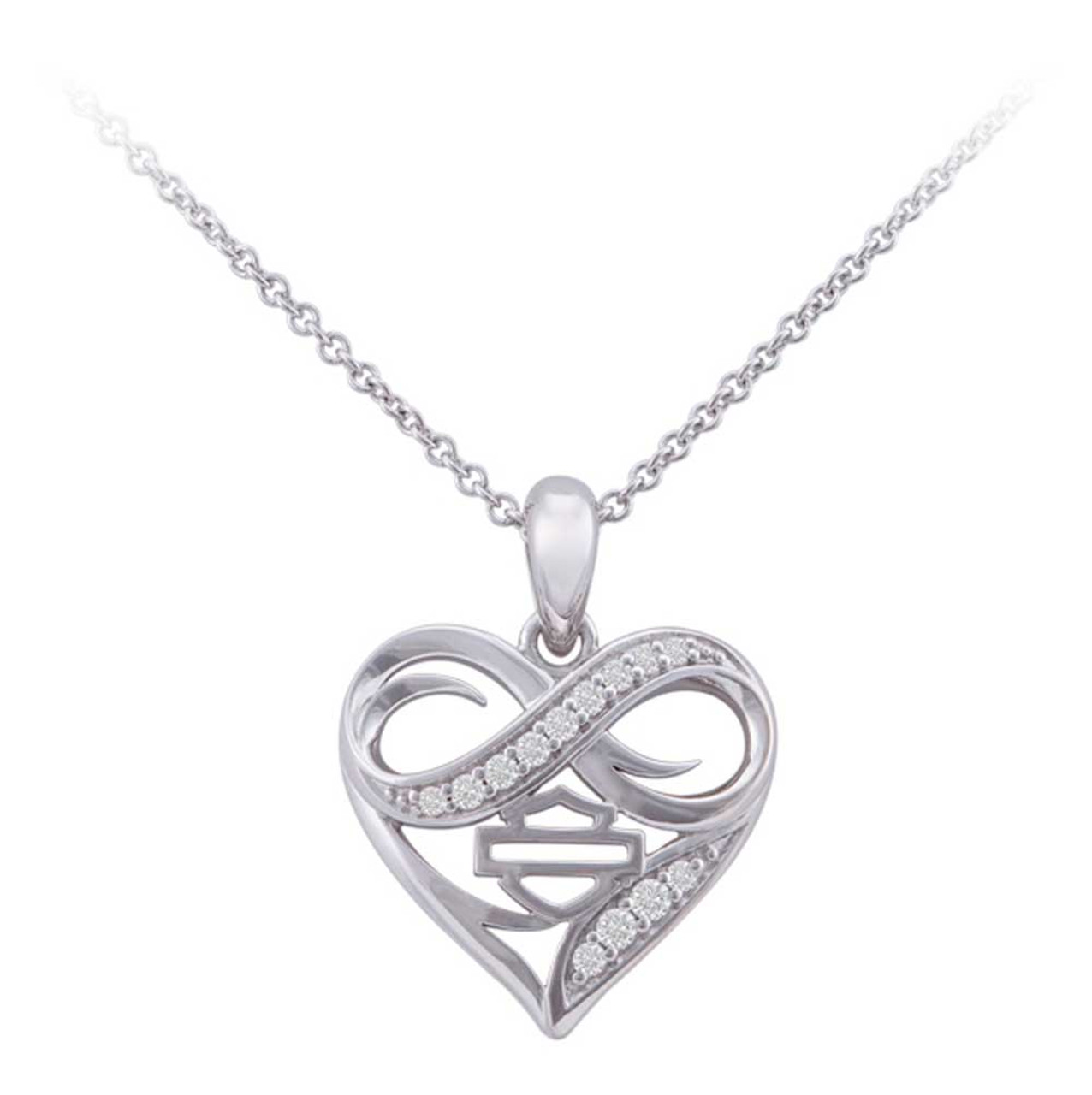 Harley-Davidson® Women's Infinity Crystal Thorn Heart Necklace