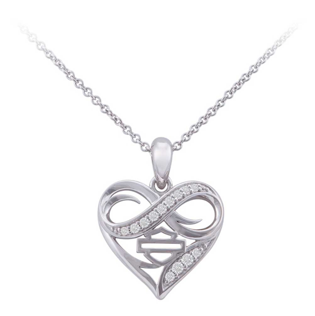 Harley-Davidson® Women's Infinity Crystal Thorn Heart Necklace