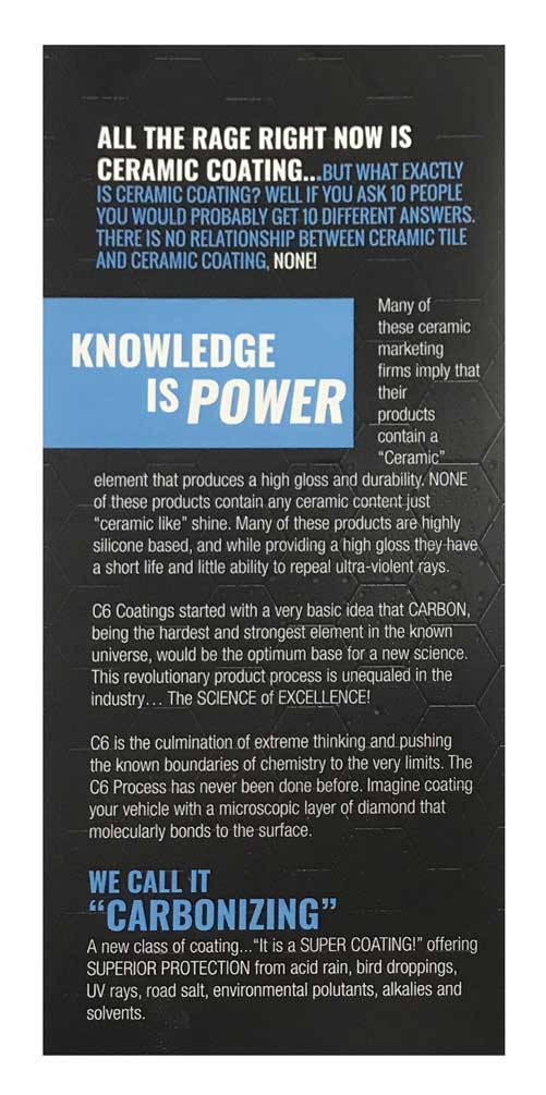 C6 Carbon Infused Automotive Paint Detailer Hardest Durable Protection