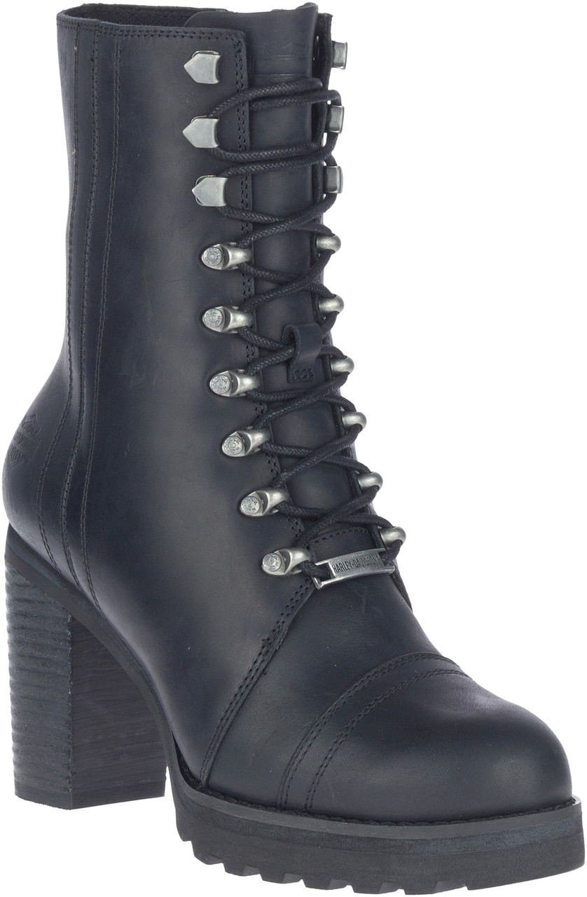 Harley-Davidson® Women's Seneca 7-Inch Black Motorcycle Boots