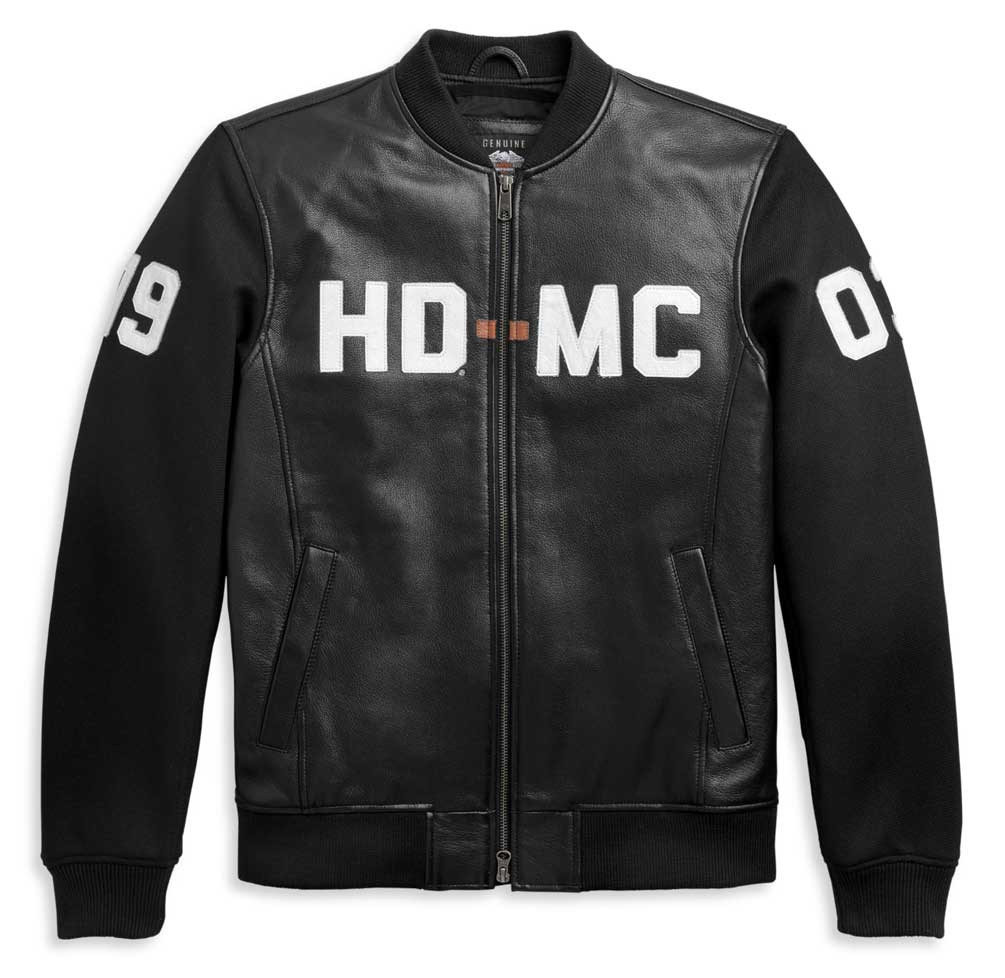 Harley-Davidson® Men's HD-MC Mixed Media Bomber Jacket - Black