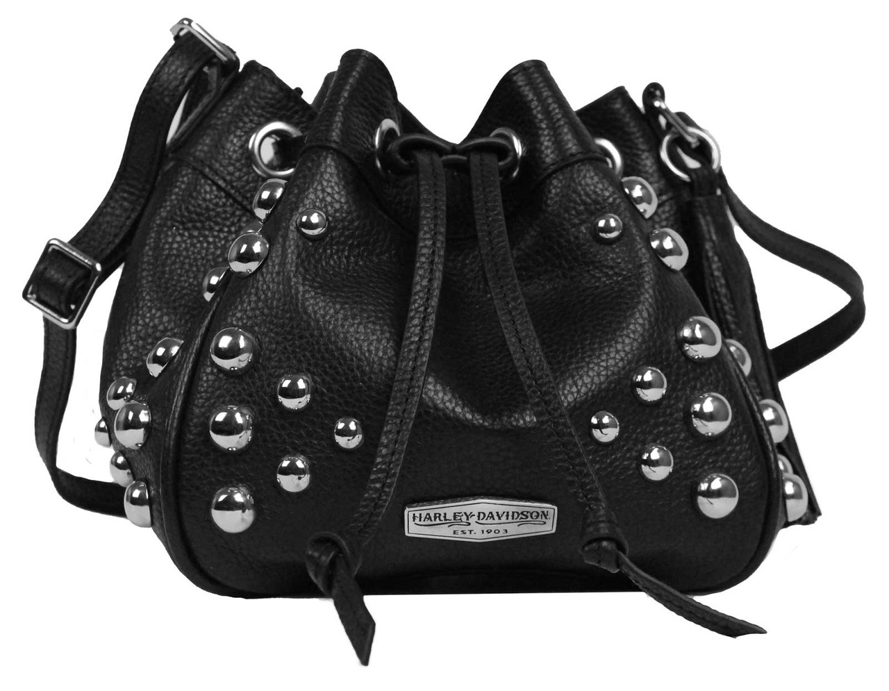  Harley-Davidson Women's Midnight Rider Genuine Leather HOBO  Purse - Black : Harley-Davidson: ביגוד, נעליים ותכשיטים