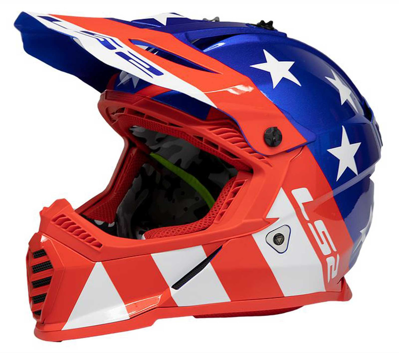 LS2 Helmets Gate Youth Stripes Full Face MX Motorcycle Helmet